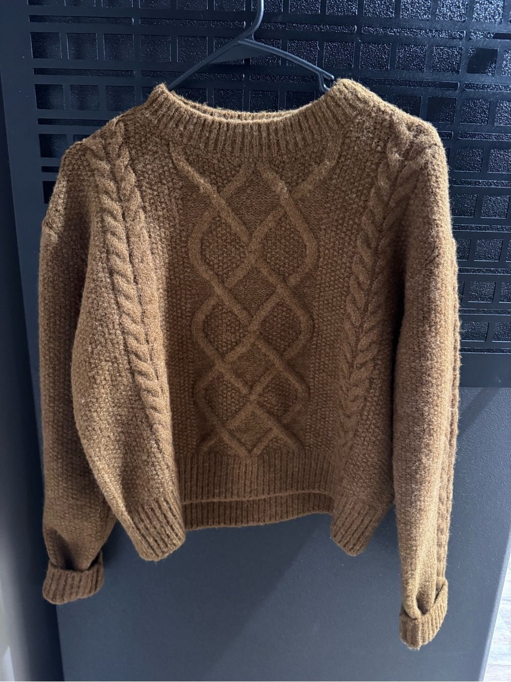 Ariat Chestnut Cable-Knit Crewneck Sweater